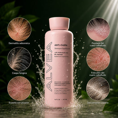 ALVEA | Shampoo equilibrante. Combate la Caspa, Picazón y Dermatitis Seborreica
